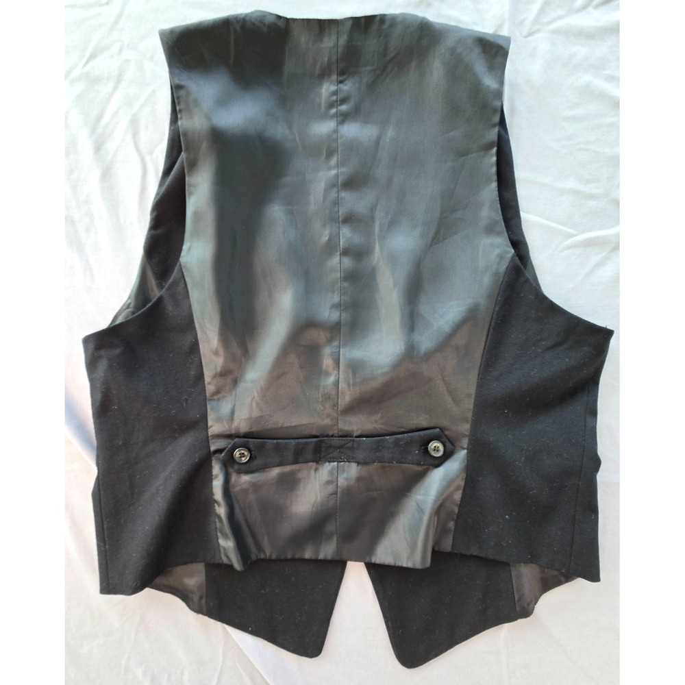 Zara Suit Vest Classic Black Label V neck Wool W's Sz XL Minimalist Quiet Lux - Picture 8 of 13